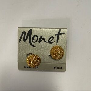 Monet Textured Gold Earrings
